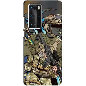 Чехлы с картинкой ЗСУ для Huawei P40 Pro (AlphaPrint) (Воїн ЗСУ)