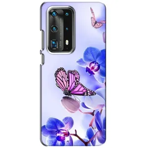 Чохли з квітами для Huawei P40 (VPrint) (Метелик на квітах)
