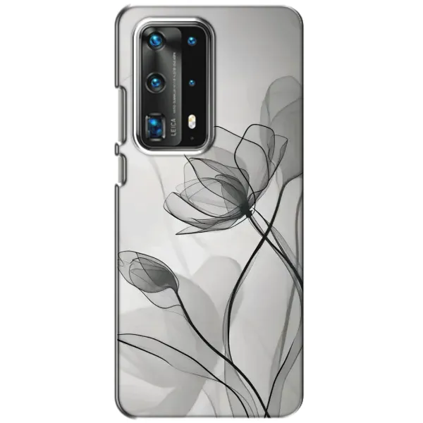 Чохол з принтом «Чорні квіти» для Huawei P40 Чохол з принтом «Чорні квіти» для Huawei P40