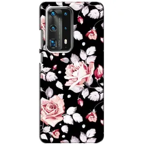 Чохли з квітами для Huawei P40 (VPrint) (Квіти на чорному)