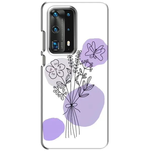 Чехол с принтом «Букет фиолетовая абстракция» для Huawei P40