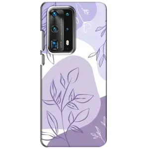 Силконовий чохол з принтом в квітах на Huawei P40 (Фіолетове листя абстракція)
