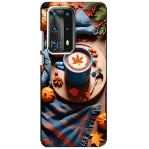 Чохол з принтом «Кава і гарбузики» для Huawei P40