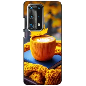 Чохол з принтом «Кава на жовтому пледі» для Huawei P40