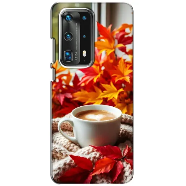 Чохол з принтом «Кава та листя» для Huawei P40 Чохол з принтом «Кава та листя» для Huawei P40