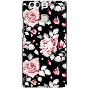 Чохли з квітами для Huawei P9 (VPrint) (Квіти на чорному)