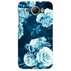 Чехлы (ART) Цветы на Huawei Y3 2017 (VPrint) (Голубые Бутоны)