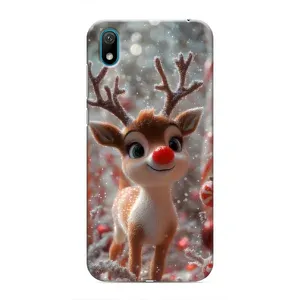 Яркий чехол для Huawei Y5 2019 с Зимними Оленятами