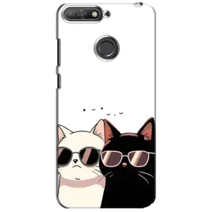 Чохол з малюнком кіт на Huawei Y6 Prime 2018 (Коти в окулярах)