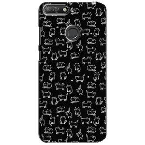 Чохол з принтом для Huawei Y6 Prime 2018 (AlphaPrint) Модні коти (Маленькі котики)
