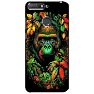 Чохол з Мавпами Huawei Y6 Prime 2018 - (AlphaPrint) (Мавпа в квітах)