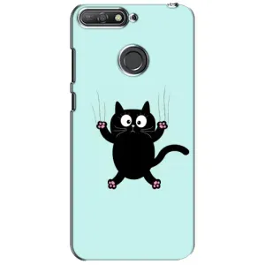 Чохол з принтом для Huawei Y6 Prime 2018 (AlphaPrint) Модні коти (Падаючий кіт)