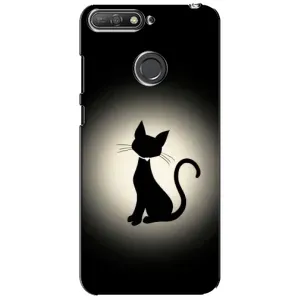 Чохол з принтом для Huawei Y6 Prime 2018 (AlphaPrint) Модні коти (Силует котика)