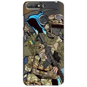 Чехлы с картинкой ЗСУ для Huawei Y6 Prime 2018 (AlphaPrint) (Воин ВСУ)
