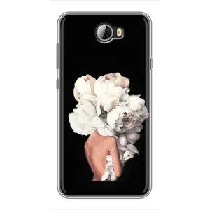 Чехлы (ART) Цветы на Huawei Y5II (VPrint) (Білі квіти)