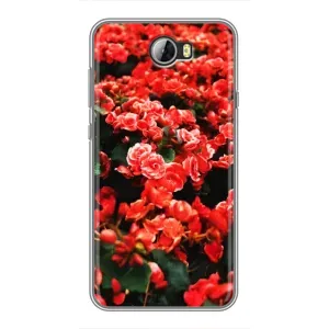Чохли з квітами для Huawei Y5II (VPrint) (Квіти червоні)