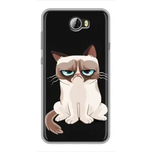 Чохол з принтом для Huawei Y5II (AlphaPrint) Модні коти (Сумний кіт)