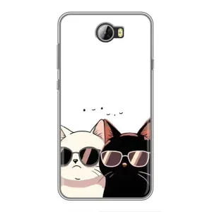 Чохол з малюнком кіт на Huawei Y5II (Коти в окулярах)