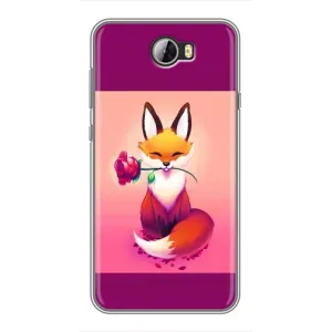Чохли з картинкою Лисичка для Huawei Y5II (VPrint) (Лиса з трояндою)