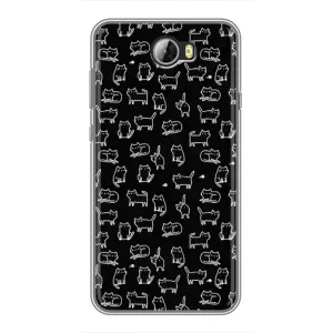 Чохол з принтом для Huawei Y5II (AlphaPrint) Модні коти (Маленькі котики)