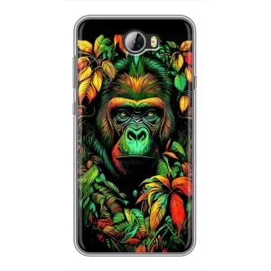 Чохол з Мавпами Huawei Y5II - (AlphaPrint) (Мавпа в квітах)
