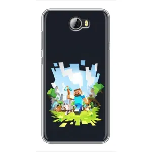 Чохол Майнкрафт на Huawei Y5II (AlphaPrint) Minecraft (персонажі Minecraft)