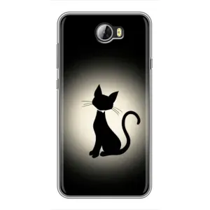 Чохол з принтом для Huawei Y5II (AlphaPrint) Модні коти (Силует котика)