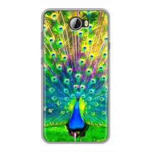 Чохол з пташками на Huawei Y5II (VPrint) (Яскравий Павлин)