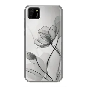 Чохол з квітковим принтом на Huawei Ү5р (Чорні квіти)