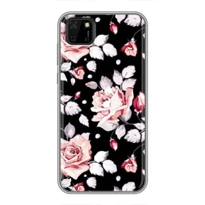 Чохли з квітами для Huawei Y5p (VPrint) (Квіти на чорному)