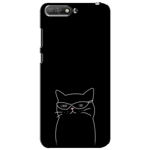 Чехол с рисунком кот на Huawei Y6 2018 (Равнодушный кот)