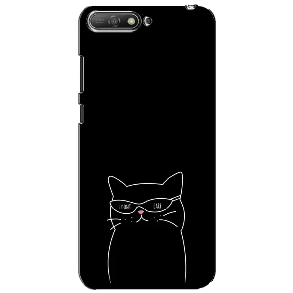 Чехол с принтом «Равнодушный кот» для Huawei Y6 2018 Чехол с принтом «Равнодушный кот» для Huawei Y6 2018