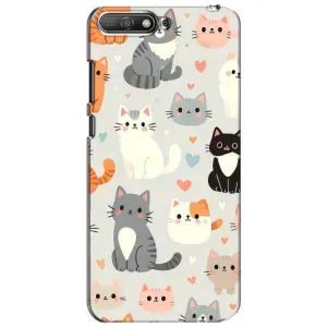 Чехол с рисунком кот на Huawei Y6 2018 (Коллаж котов)