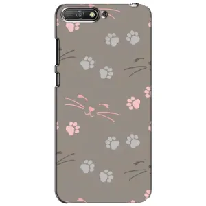 Чехол с рисунком кот на Huawei Y6 2018 (Лапы и усы)