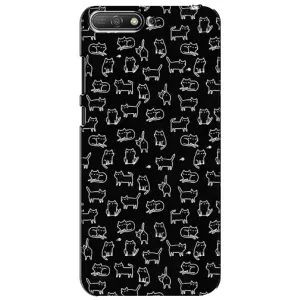 Чехол с принтом для Huawei Y6 2018 (AlphaPrint) Модные коты (Меленькие котики)