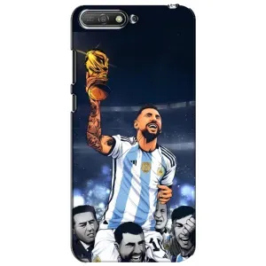 Чехлы для Huawei Y6 2018 (Leo чемпион) (AlphaPrint) (Месси с кубком)