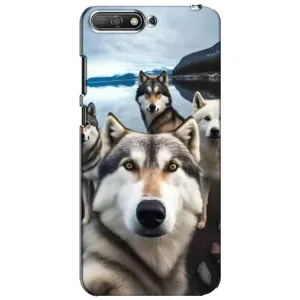Чохол з Хаскі Huawei Y6 2018 - (AlphaPrint) (Селфі Хаскі)