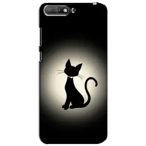 Чехол с принтом для Huawei Y6 2018 (AlphaPrint) Модные коты (Силуэт котика)