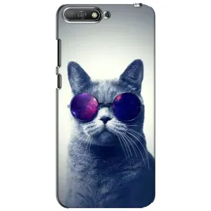 Чехол с принтом для Huawei Y6 2018 (AlphaPrint) Модные коты (Стильный кот)