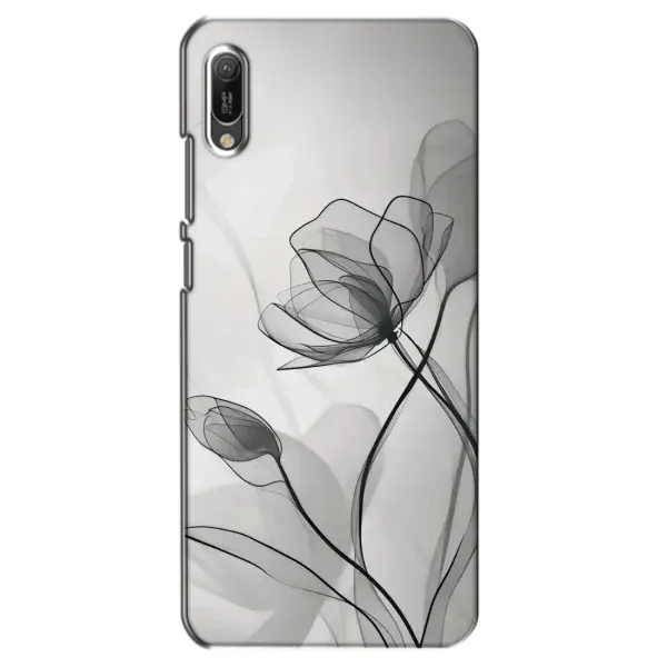 Чехол с принтом «Черные цветы» для Huawei Y6 2019 Чехол с принтом «Черные цветы» для Huawei Y6 2019