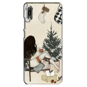 Різдвяні, Святкові Чохли для Huawei Ё6 2019 (Дівчина з ялинкою)