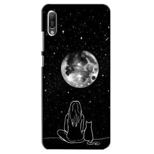 Чохол з малюнком кіт на Huawei Y6 2019 (Дівчина з котом)