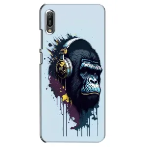 Чохол з Мавпами Huawei Y6 2019 - (AlphaPrint) (Горила в навушниках)