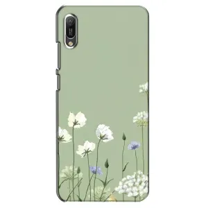 Чохол з квітковим принтом на Huawei Ё6 2019 (Квіти на зеленому)