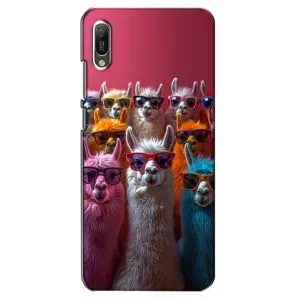Чохол з принтом стильні тварини для Huawei Ё6 2019 (Лами в окулярах)