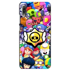 Чехол для Huawei Y6 2019 Бравл Старс (VPrint) (Лого Brawl Stars)