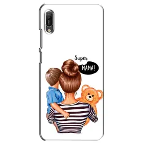 Чохол з друком для Huawei Y6 2019 - (Мама з дитинкою) (AlphaPrint) (Мама з синочком)
