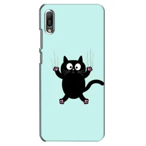 Чохол з принтом для Huawei Y6 2019 (AlphaPrint) Модні коти (Падаючий кіт)