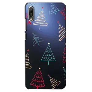 Зимні Чохли для Huawei Ё6 2019 - прозорий фон (Різдвяні ялинки)
