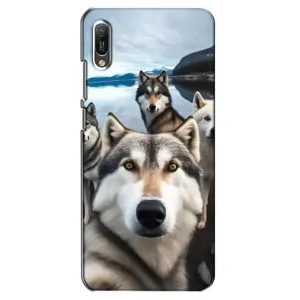 Чохол з Хаскі Huawei Y6 2019 - (AlphaPrint) (Селфі Хаскі)